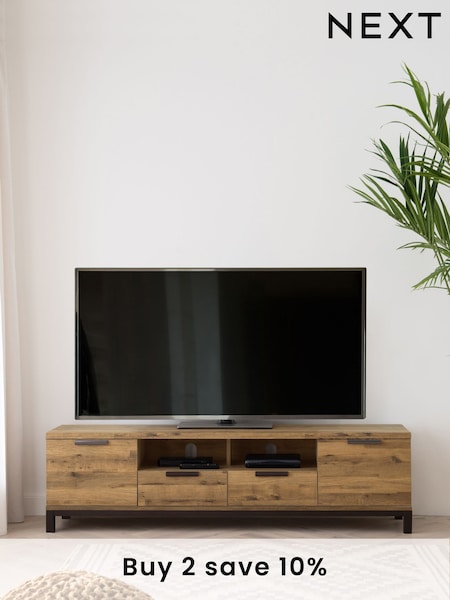 Dark Bronx Up to 80 inch Oak Effect TV Unit (155896) | £475