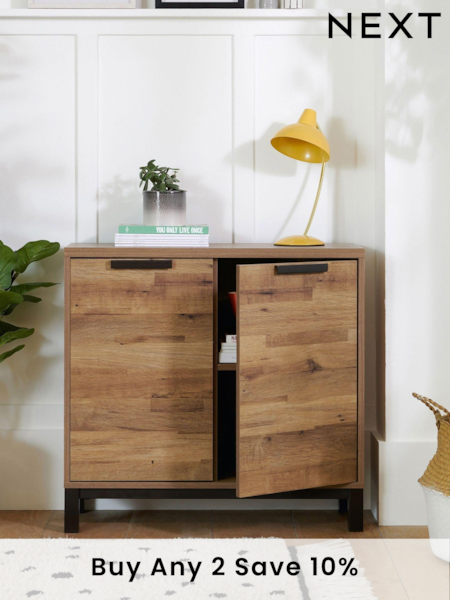 Dark Bronx Oak Effect Slim Small Sideboard (155908) | £175
