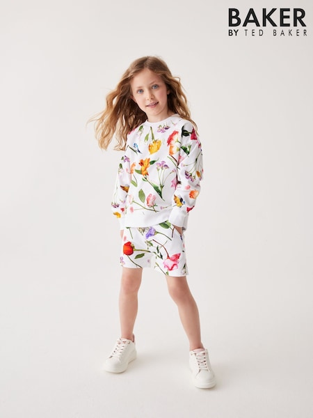 Baker by Ted Baker Floral White Sweater And Shorts Set (156377) | £14 - £17