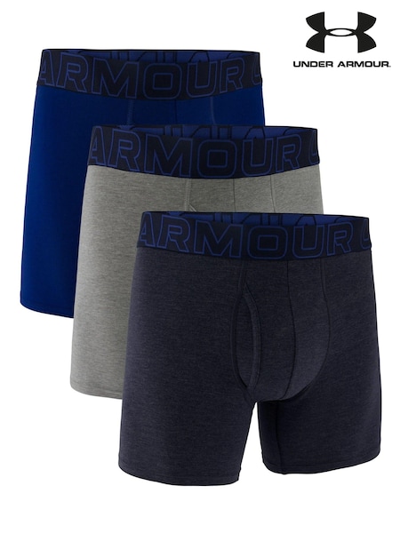 Under Armour Blue/Grey 100% Cotton Performance Boxers 3 Pack (157167) | £34