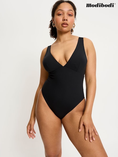 Black - Modibodi Period- Swimwear V-plunge One Piece Super