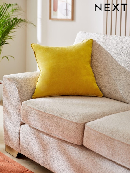 Chartreuse Yellow 59 x 59cm Soft Velour Cushion (157429) | £18