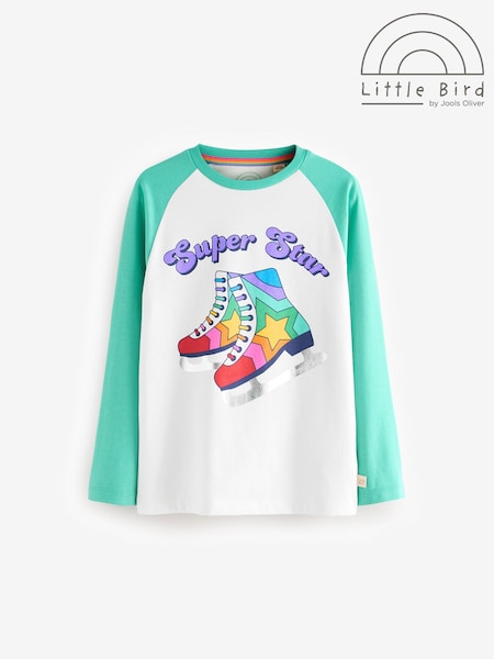 Little Bird by Jools Oliver Turquoise Blue 100% Cotton Long Sleeved T-Shirt (157532) | £7 - £8.50