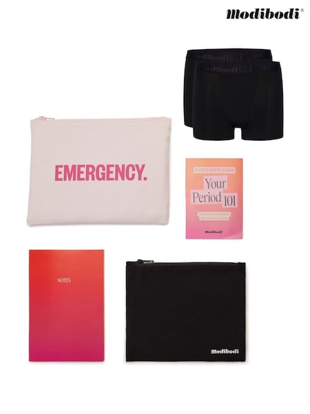 Black - Modibodi Period- Teen Underwear Period Kit With Hipster Boyshort Super 2 Pack
