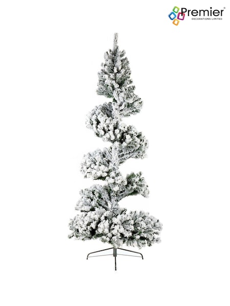 Premier Decorations Ltd Green Snowy Flocked Spiral 7ft Christmas Tree With Snow (158306) | £130