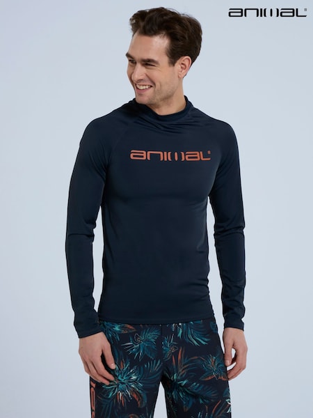 Animal Blue Mens Logo Sonny Rash Vest (158568) | £33