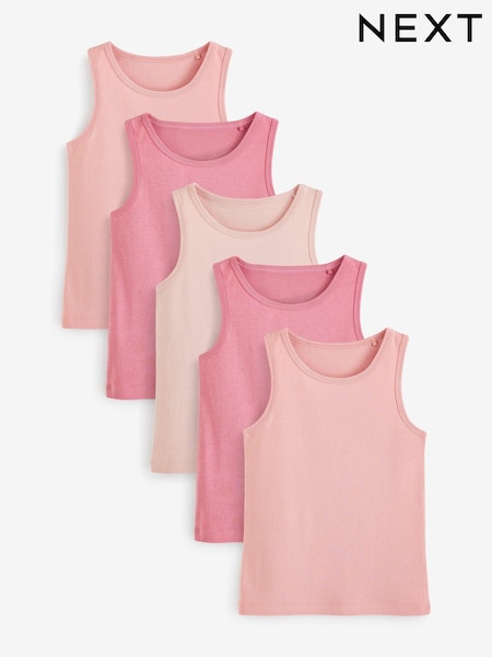 Multi Pastel 100% Cotton Vests 5 Pack (1.5-16yrs) (158976) | £11.50 - £16
