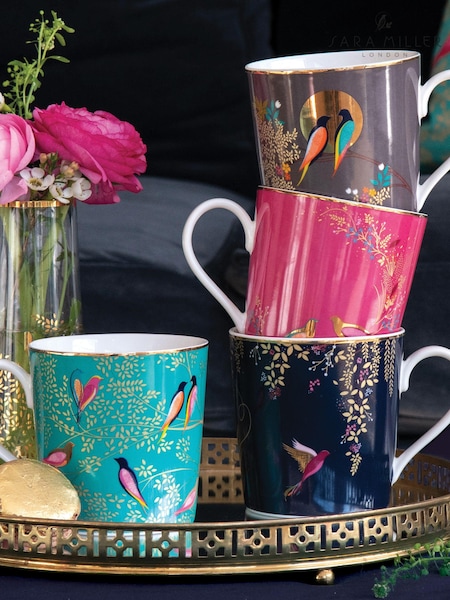 Sara Miller Pink Chelsea Mugs Assorted Set of 4 (159072) | £63