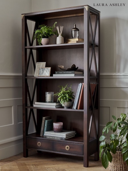 Laura Ashley Dark Chestnut Balmoral 2 Drawer Single Bookcase (159119) | £920