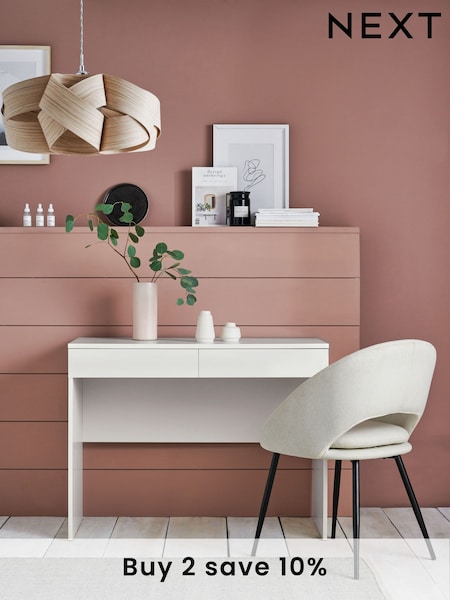 White Flynn 2 Drawer Console Dressing Table (159750) | £135