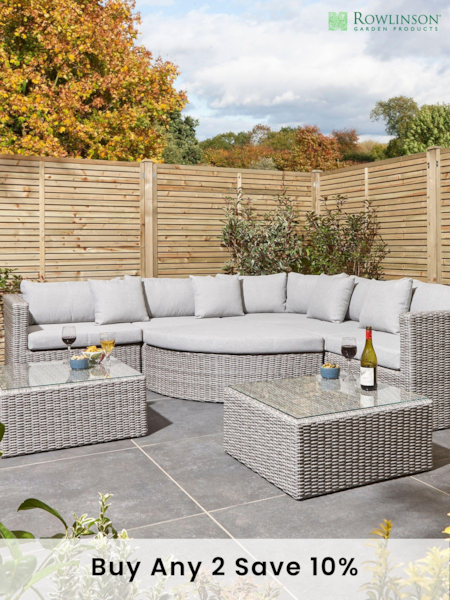Rowlinson Grey Garden Marbella Rattan Effect Multifunction Furniture Set with Over 15 Seating Configurations (159755) | £1,984