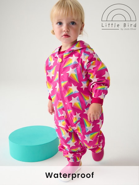 Little Bird by Jools Oliver Pink Star Rainbow Waterproof Puddlesuit (159775) | £28 - £32