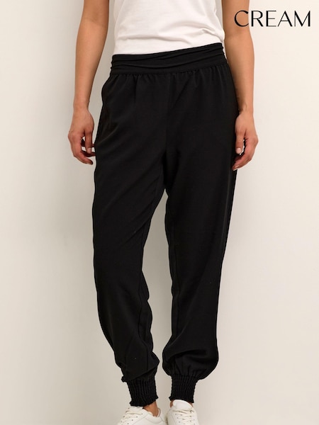 Cream Charlott Harem Casual Fit Black Trousers (160430) | £80
