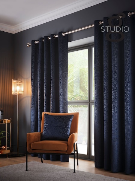 Studio G Blue Vienna Eyelet Curtains (160681) | £130 - £230