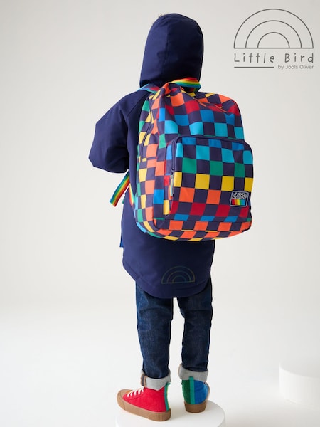 Little Bird by Jools Oliver Navy Checkerboard Bag Rainbow Backpack (160811) | £20