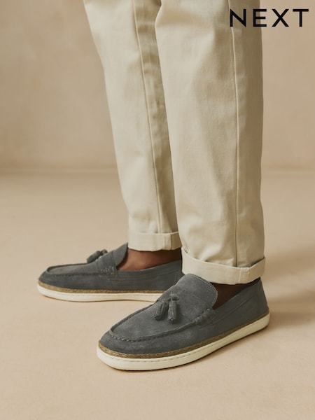 Grey Suede Tassel Loafers (161760) | £26 - £33