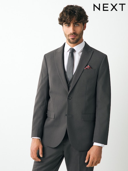 Charcoal Grey Regular Fit Two Button Suit Jacket (162063) | £60