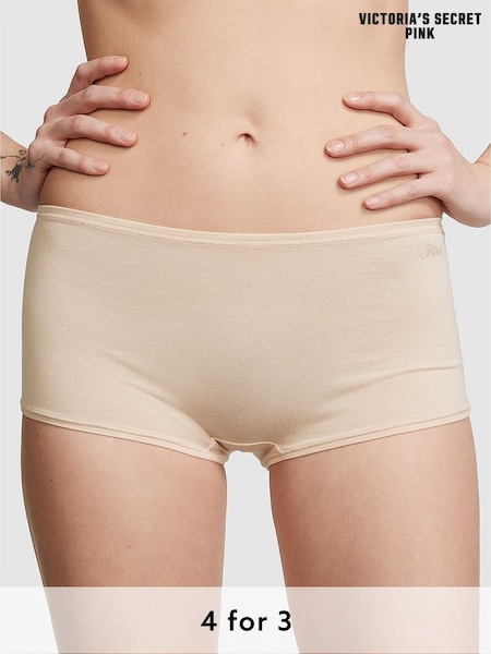 Victoria's Secret PINK Marzipan Nude Cotton Boyshort Knickers (162094) | £9