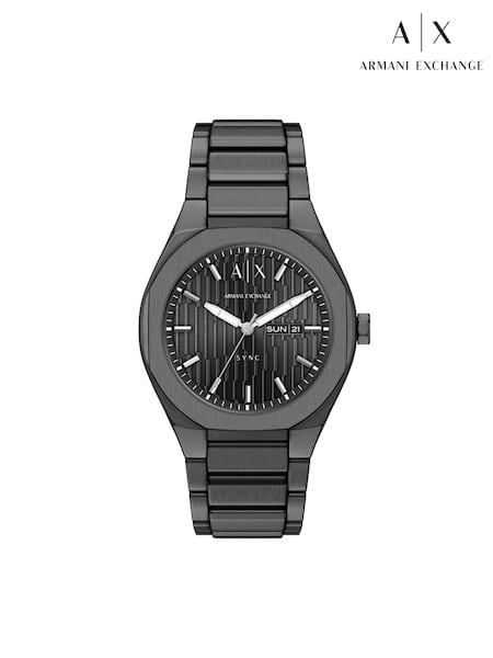 Grey - Regular Armani Exchange Sync Three-hand Day-date Stainless Steel Watch