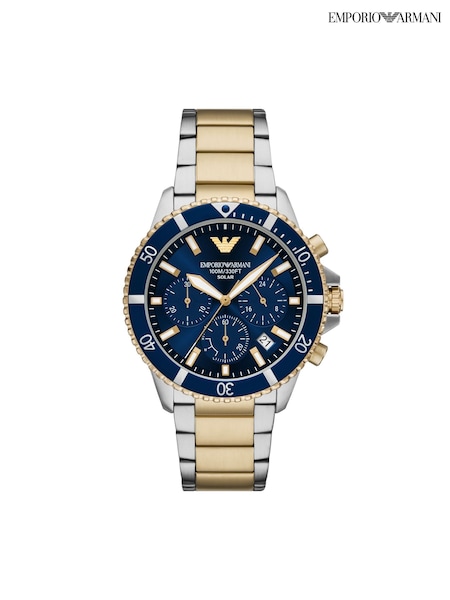 Gold - Regular Emporio Armani World Explorer Solar-powered Chronograph Stainless Steel Watch