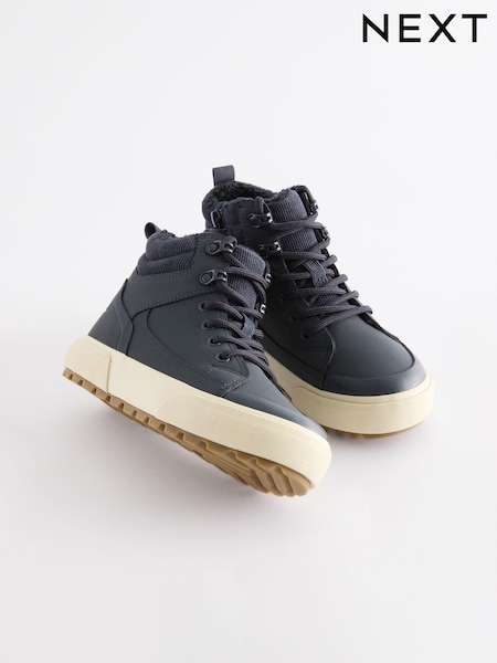 Navy Warm Lined High Top Boots (162753) | £26 - £30
