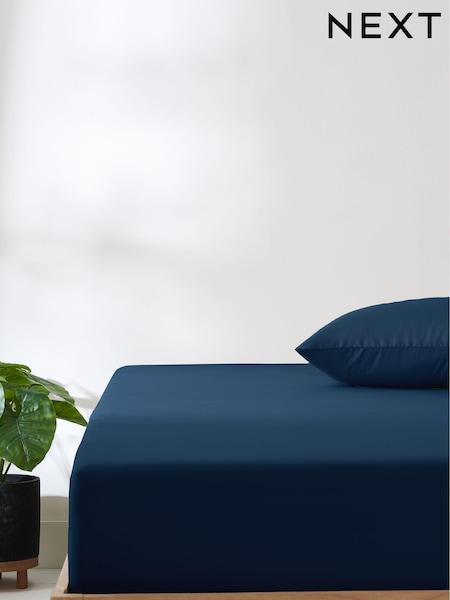 Navy Blue Non Iron Simply Soft Extra Deep Fitted Sheet (163161) | £10 - £16