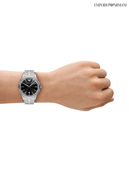 Silver Tone - Regular Emporio Armani Three-hand Stainless Steel Watch