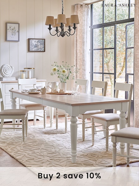 Laura Ashley White Dorset Extending Dining Table (164496) | £1,275