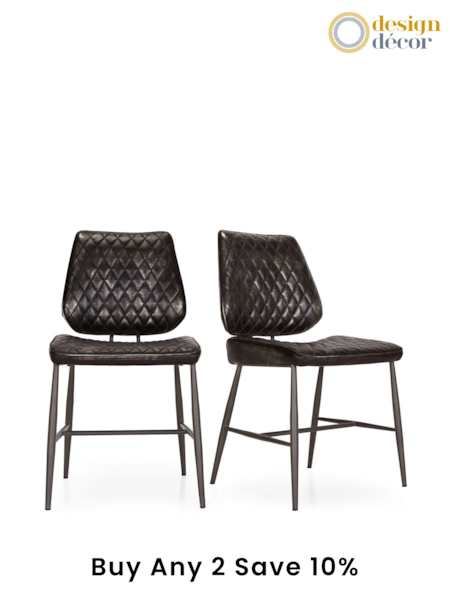 Design Décor Tarnished Black Set of 2 Carson Dining Chairs (166128) | £285