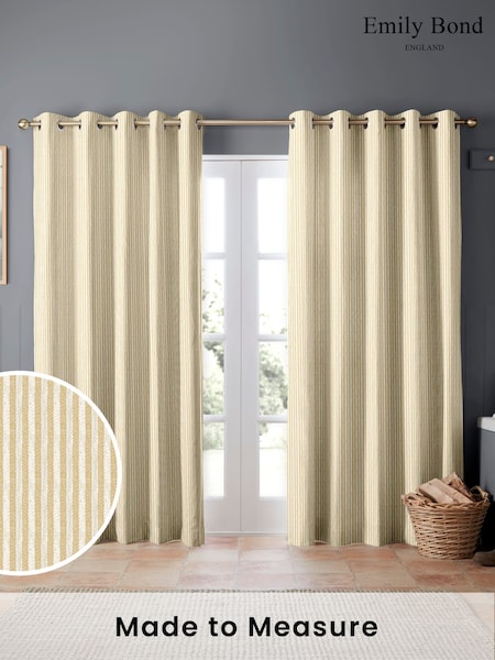 Emily Bond Gold Oscar Stripe Made to Measure Curtains (166391) | £100