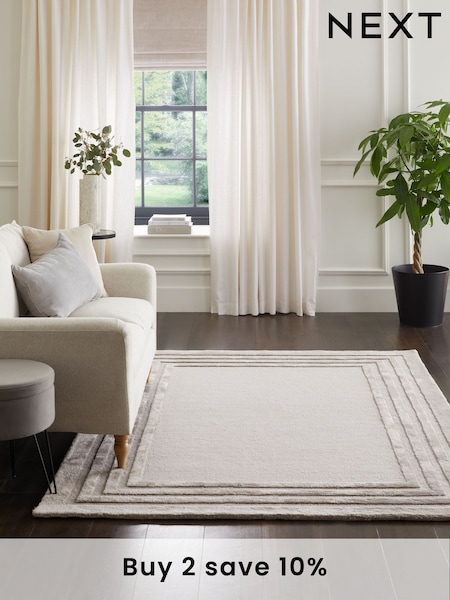 Grey Claremont Border Rug (166499) | £85 - £235