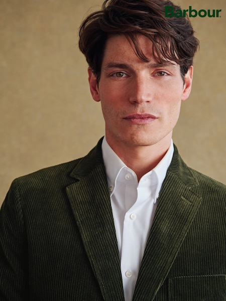 Barbour® Green Corduroy Slim Fit Suit Jacket (166639) | £250