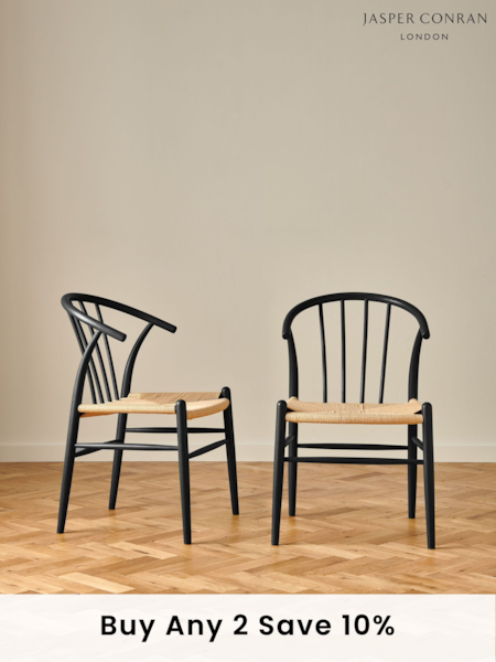 Jasper Conran London Set of 2 Black Bray Dining Chairs (167267) | £399