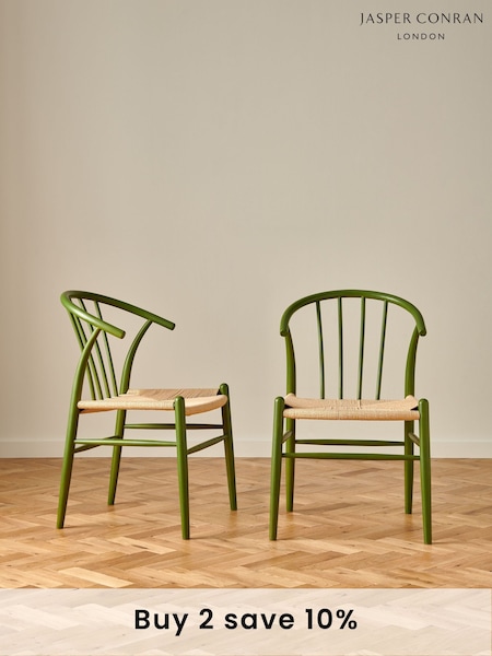 Jasper Conran London Set of 2 Green Bray Dining Chairs (167271) | £399