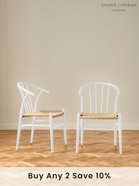 Jasper Conran London Set of 2 White Bray Dining Chairs (167318) | £399