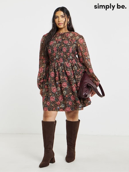 Leopard Print - Simply Be Skater Dress