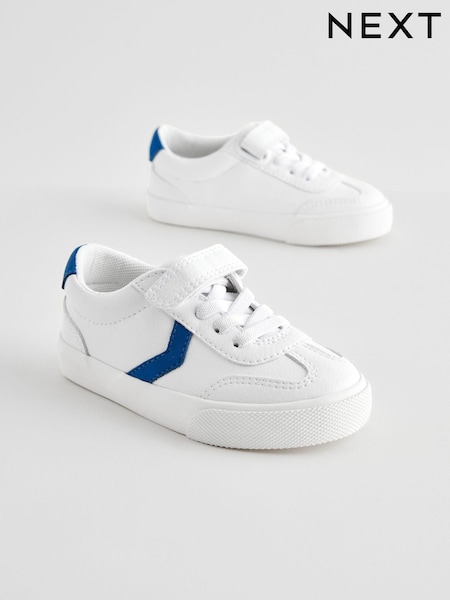 White Standard Fit (F) Touch Fastening Elastic Lace Trainers (167669) | £16 - £19