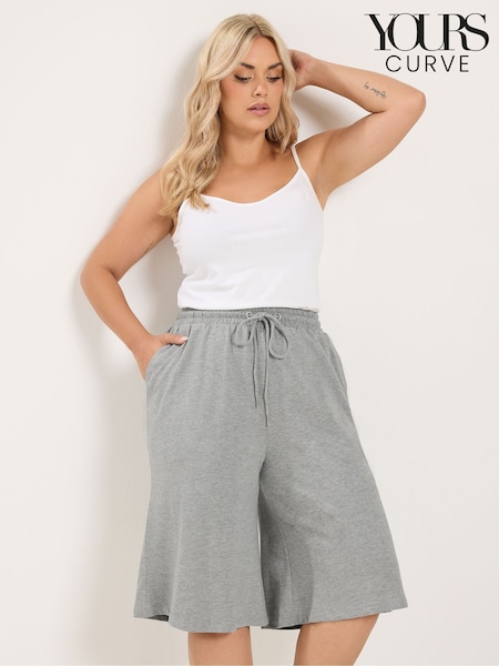 Grey - Yours Curve Long Sweat Shorts