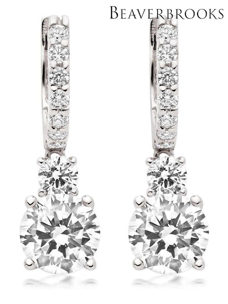 Beaverbrooks Sterling Silver Cubic Zirconia Drop Earrings (168207) | £75