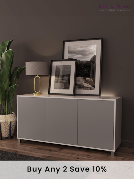 Frank Olsen Grey Smart LED Sideboard (168362) | £340