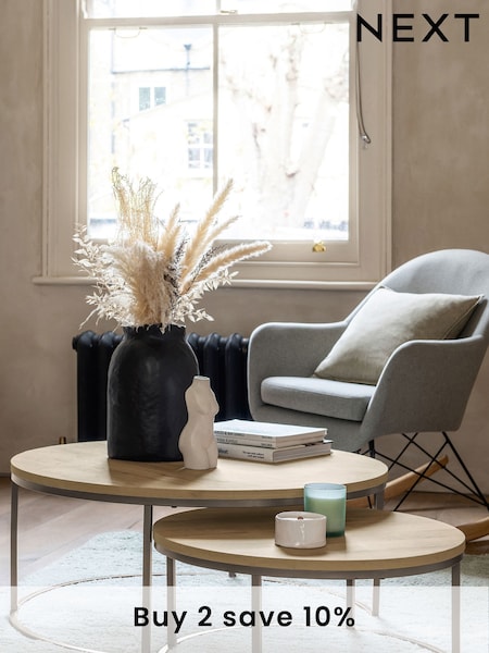 Light Bronx Nest of 2, Round Coffee Table (168408) | £250