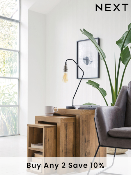 Dark Bronx Oak Effect Rectangle Set of 3 Nest of Tables (168846) | £199