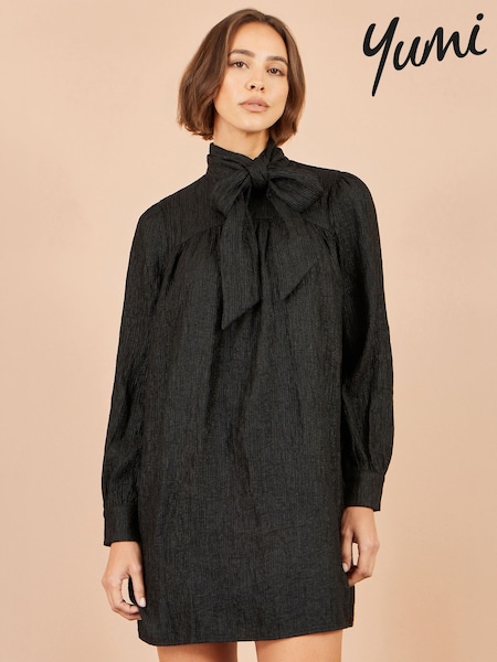 Black - Yumi Scarf Tunic Dress