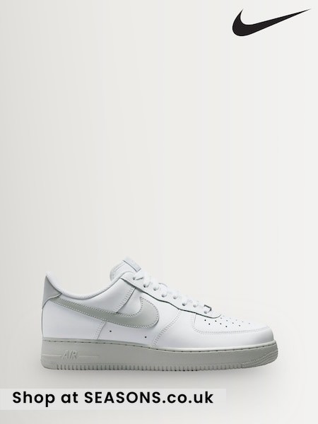 Grey/White - Regular Nike Air Force 1 Low Trainers