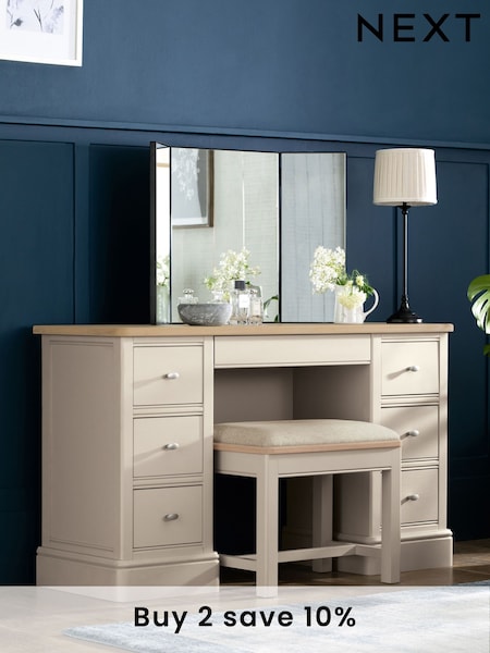 Stone Hampton Painted Oak Collection Luxe 6 Drawer Console Dressing Table (170587) | £875