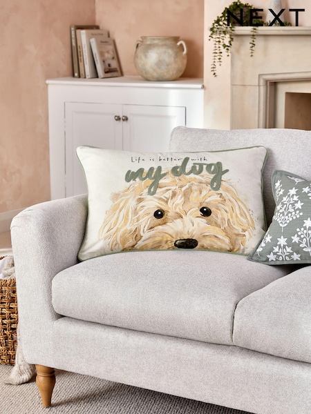 Sage Green Dog Life 40 x 59cm Cushion (170596) | £18
