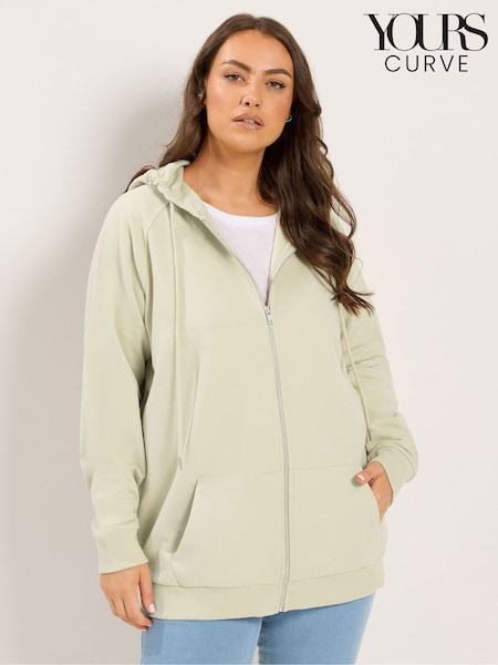 Natural - Yours Curve Zip Through Raglan Hoodie
