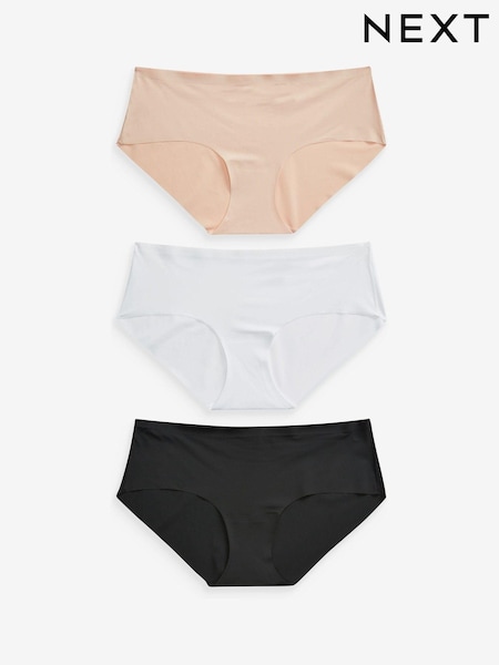 Black/White/Praline Nude Short No VPL Comfort Knickers 3 Pack (170749) | £17