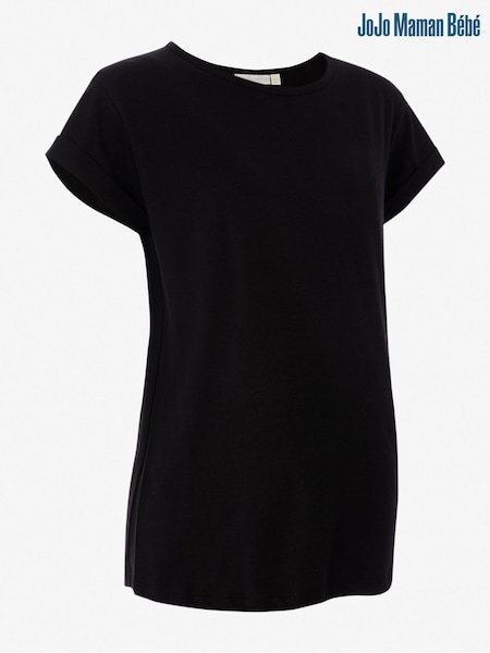 JoJo Maman Bébé Black Boyfriend Cotton Maternity T-Shirt (170933) | £16