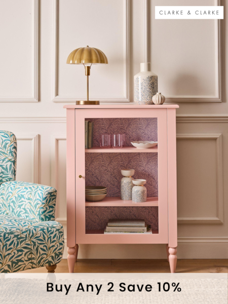 Clarke and Clarke Pink Ashdon Glass Cabinet (171540) | £625